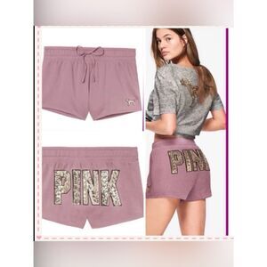 VS PINK MAUVE BLING RETRO SHORTS L